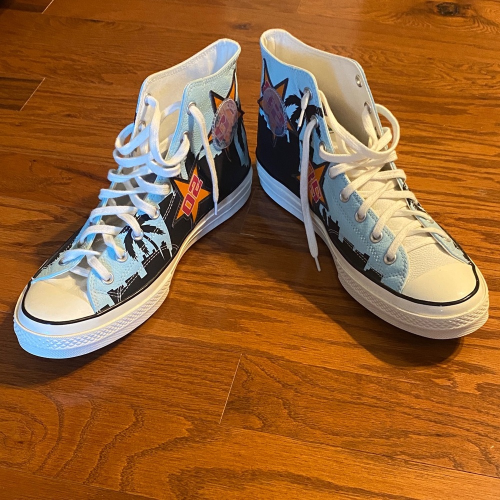 Converse Blue and Black Graphic High-Tops